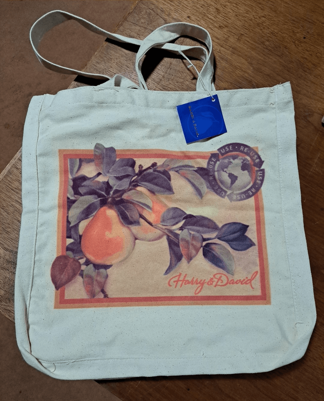 Harry & David Canvas Tote Reusable Shopping Bag NWT