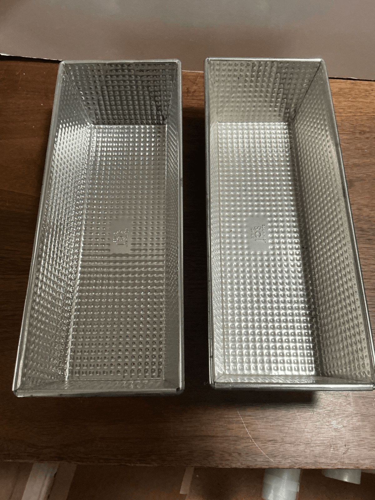 SCI Chile Aluminum Bread Loaf Pan 12" Textured Heavy Duty Rectangle Set of 2
