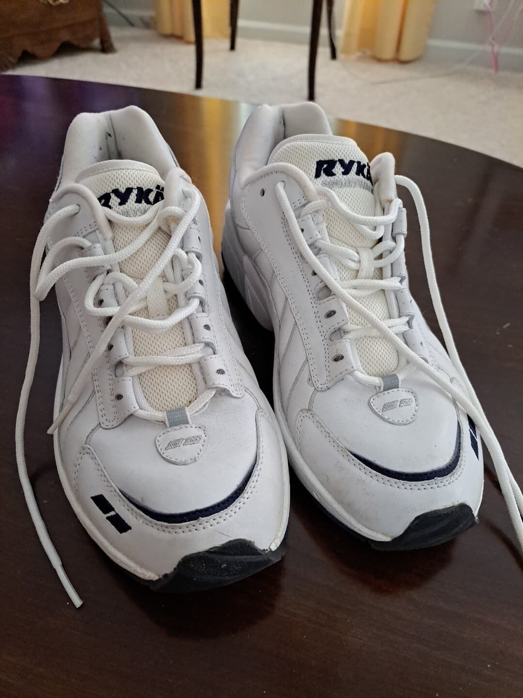 Ryka Womens Sport Walker High Impact Nitrogen Sneakers Size 9 M White/Navy