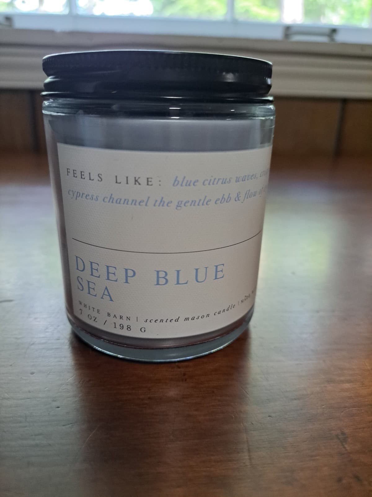 Bath & Body Works Single Wick Candle Jar Deep Blue Sea 7 oz Soy Essential Oils