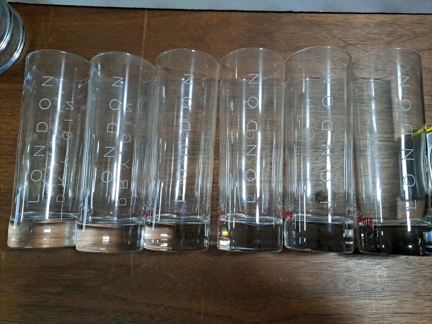 Beefeater 1820 London Dry Gin 12oz Tom Collins Cocktail Glasses 6-1/2" Set Of 6