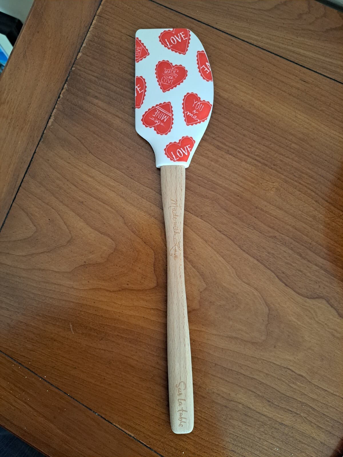 Sur La Table Tovolo Valentine Red Heart Love Spatula Silicone Wood Handle 12.5”