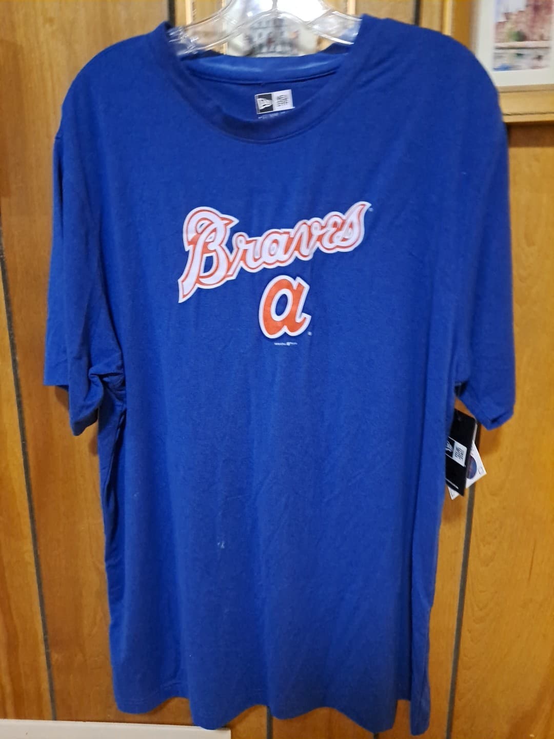 Atlanta Braves New Era Logo XL T-Shirt MLB Baseball Blue Small A Poly Blend NWT