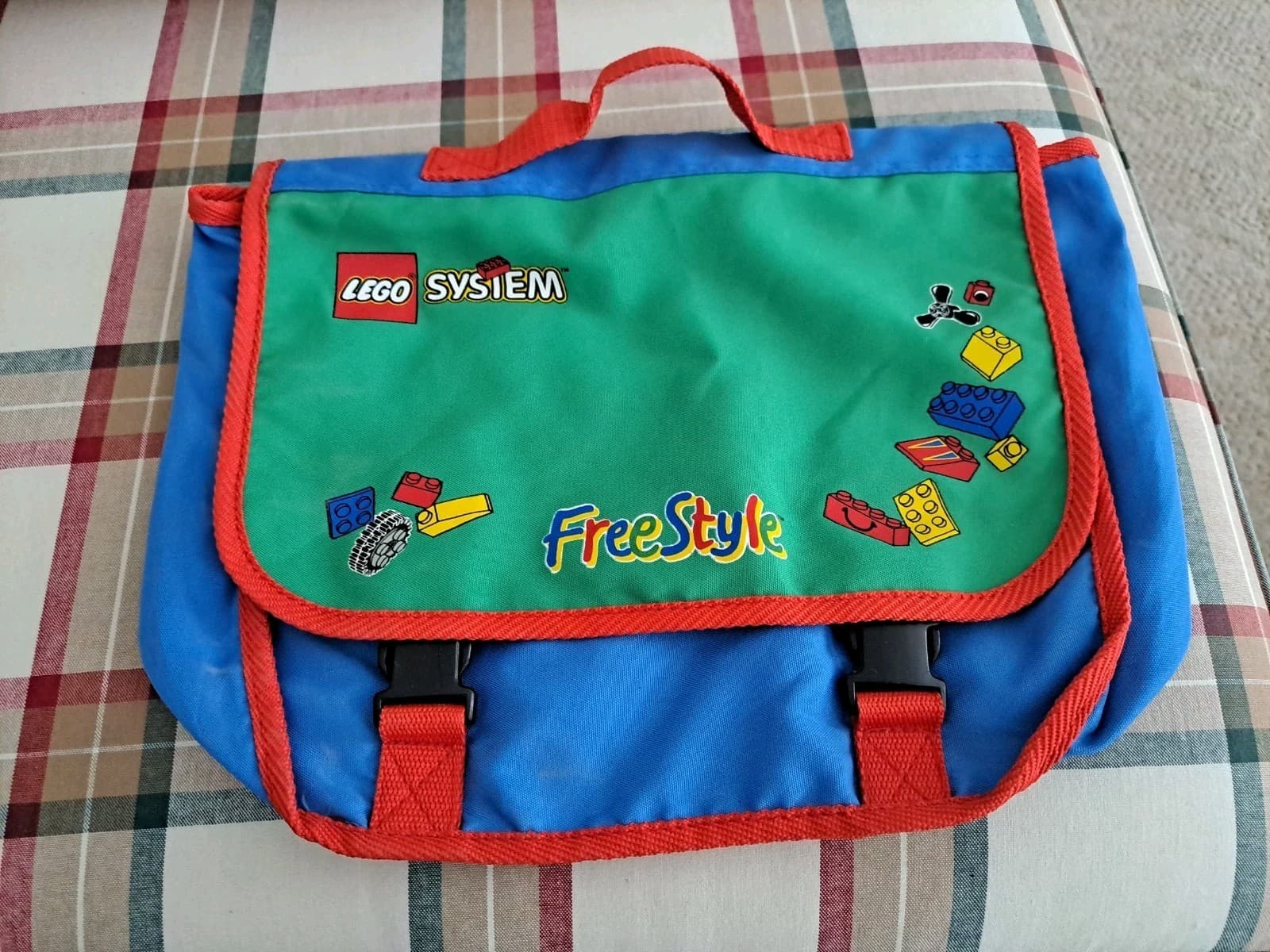 Lego System Free Style Travel Bag Case Cloth Carry All 1996 Colorful 12x10