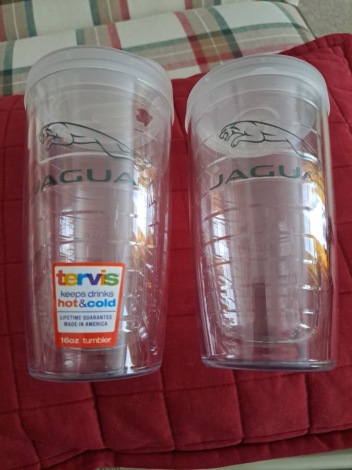 Tervis 16oz JAGUAR Tumbler W/Lid Insulated Travel Mug Made In USA Lot Of 2 NWT