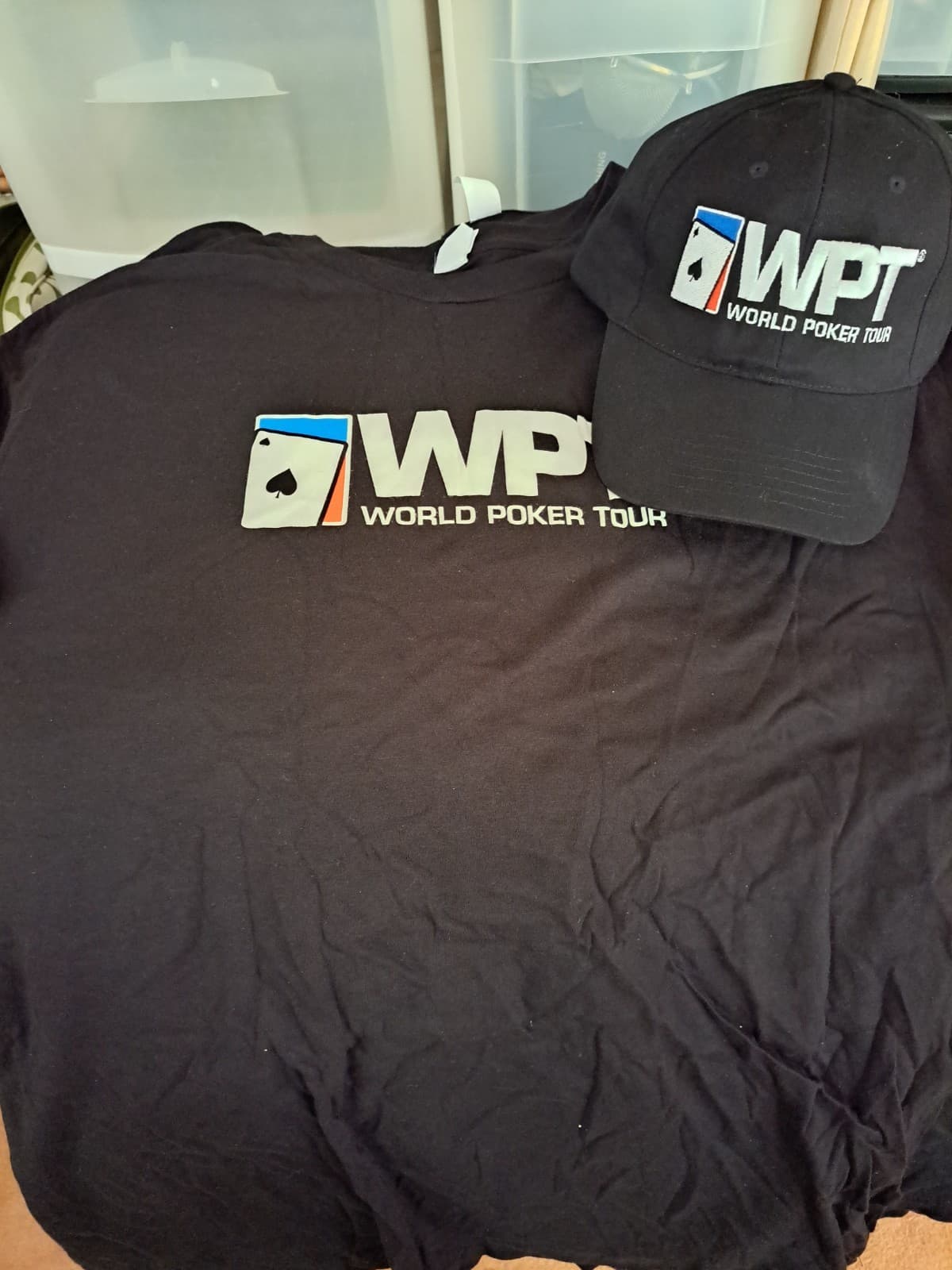 World Poker Tour Black Hat WPT Adjustable Strap And 2 T-shirts XL Lot