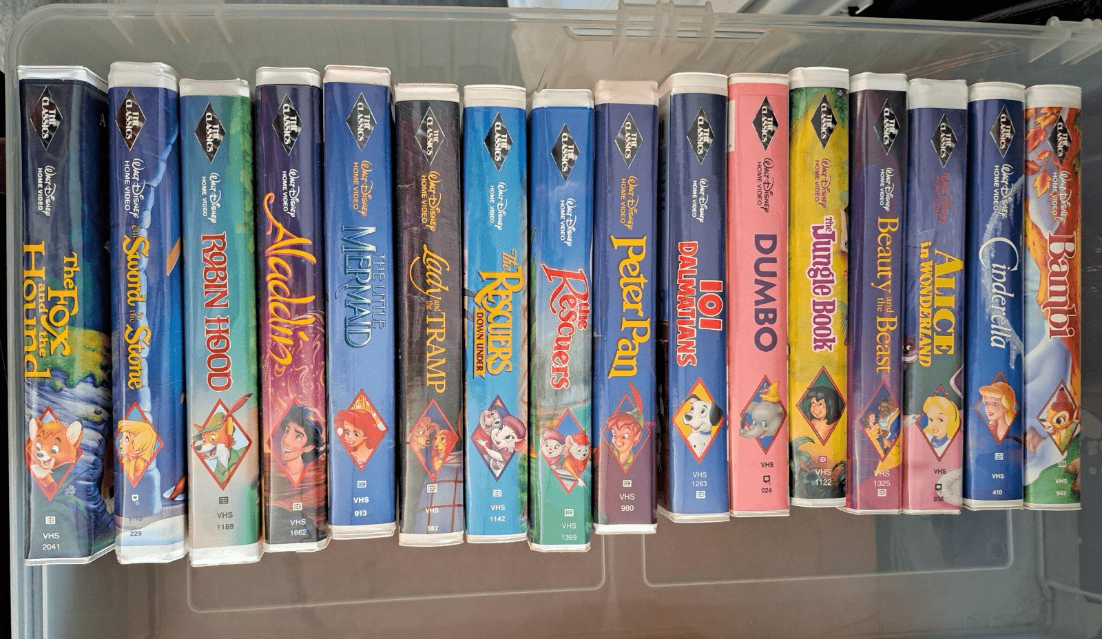 DISNEY Black Diamond VHS Lot of 16 w/Banned Little Mermaid, Beauty, Dumbo, Lady