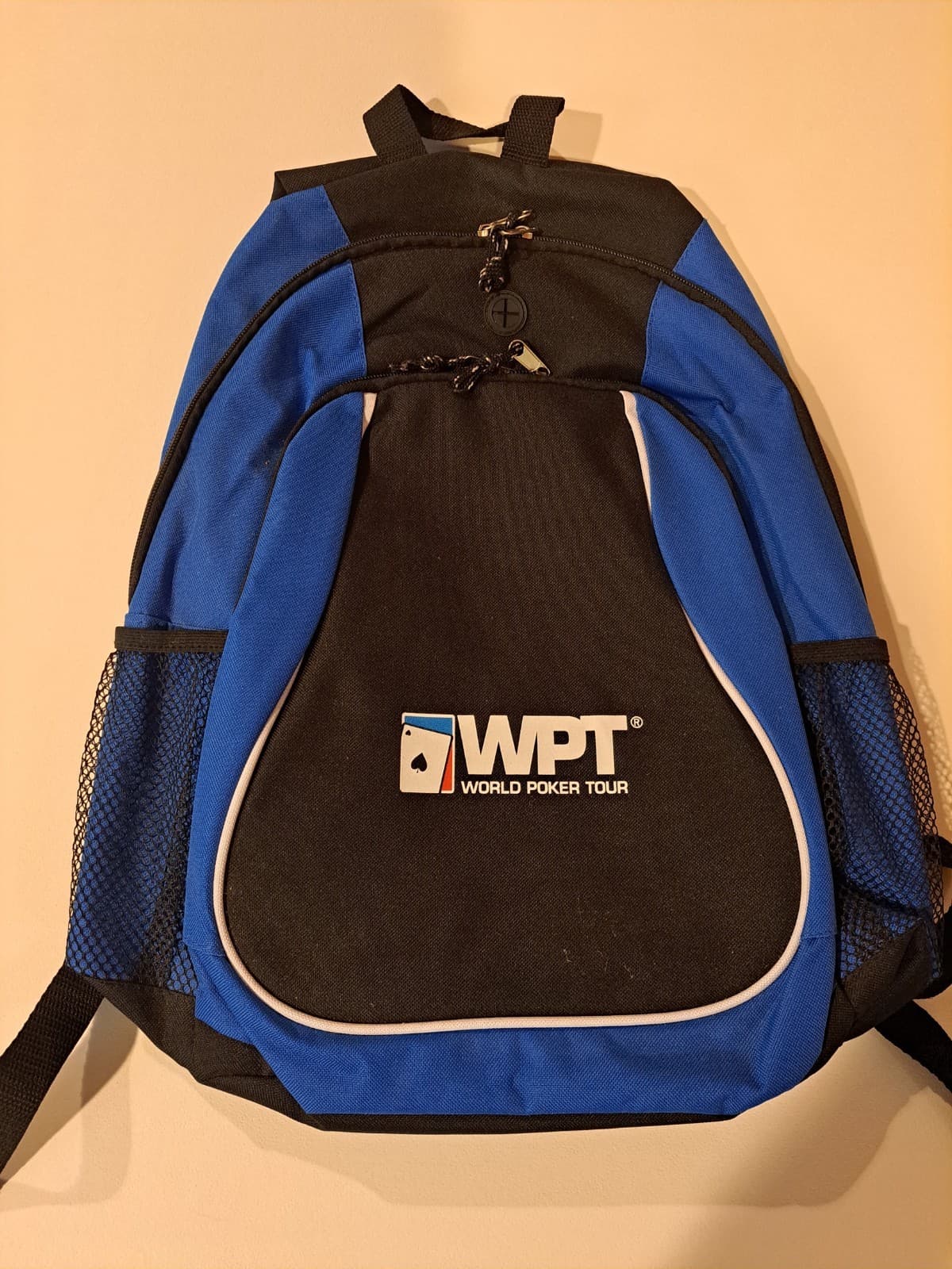 World Poker Tour WPT Embroidered Logo Black Blue Backpack Bag