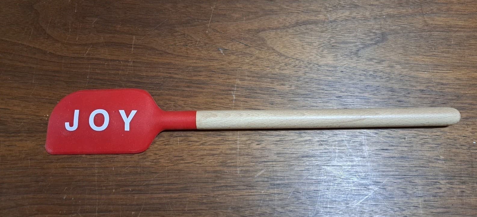 Crate & Barrel Red Joy Silicone Spatula Christmas