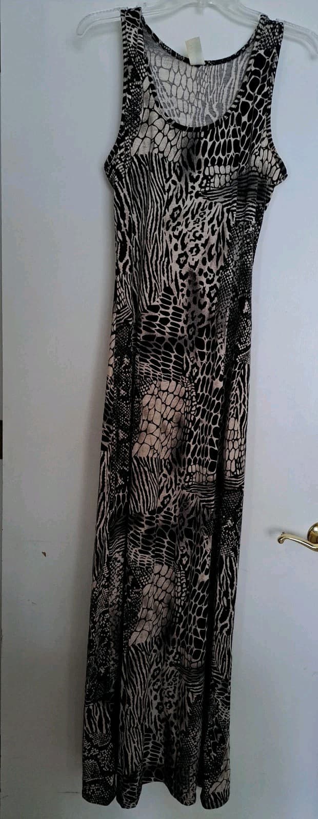 Swell Maxi Dress Size L Animal Print Sundress Boho Razer Back Scoop Neck Tank
