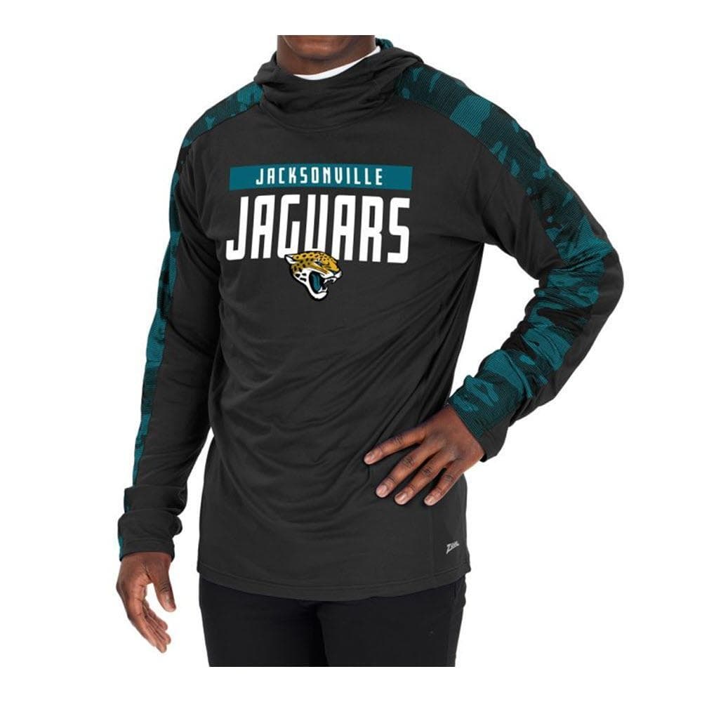 Zubaz Men's Jacksonville Jaguars Elevated Camo Lightweight Hoodie Black Large