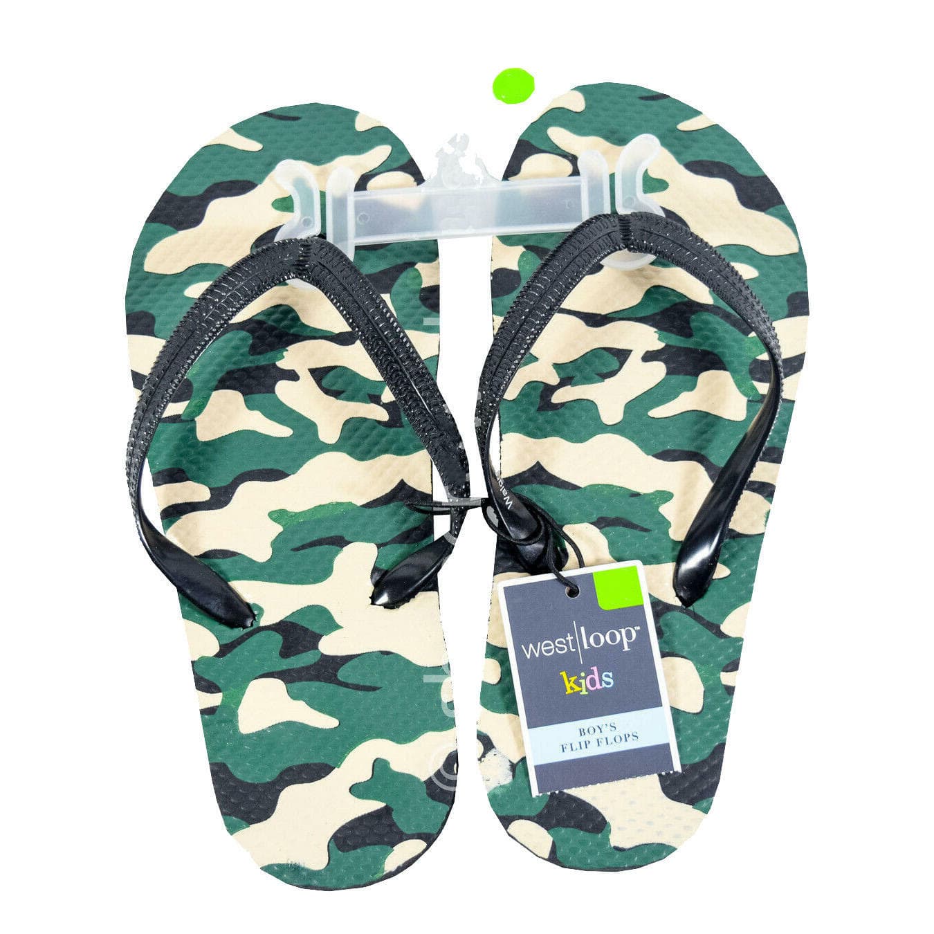 West Loop Boy's Foam Camo Flip Flops Sandals Shower Shoes S (13-1) M (2-3)