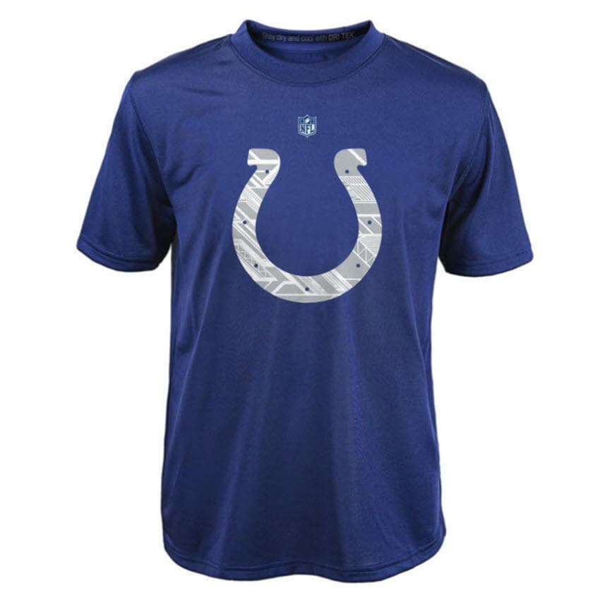 NFL Boy's Indianapolis Colts Dri-Tek Power Grid Logo Short Sleeve Tee Blue XL
