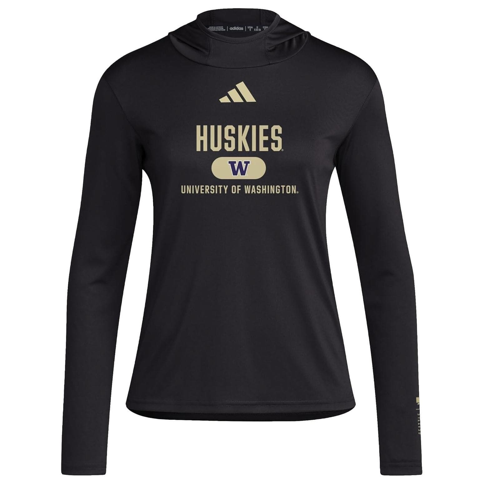 Adidas Women's Washington Huskies Aeroready Designed for Training Hoodie Large