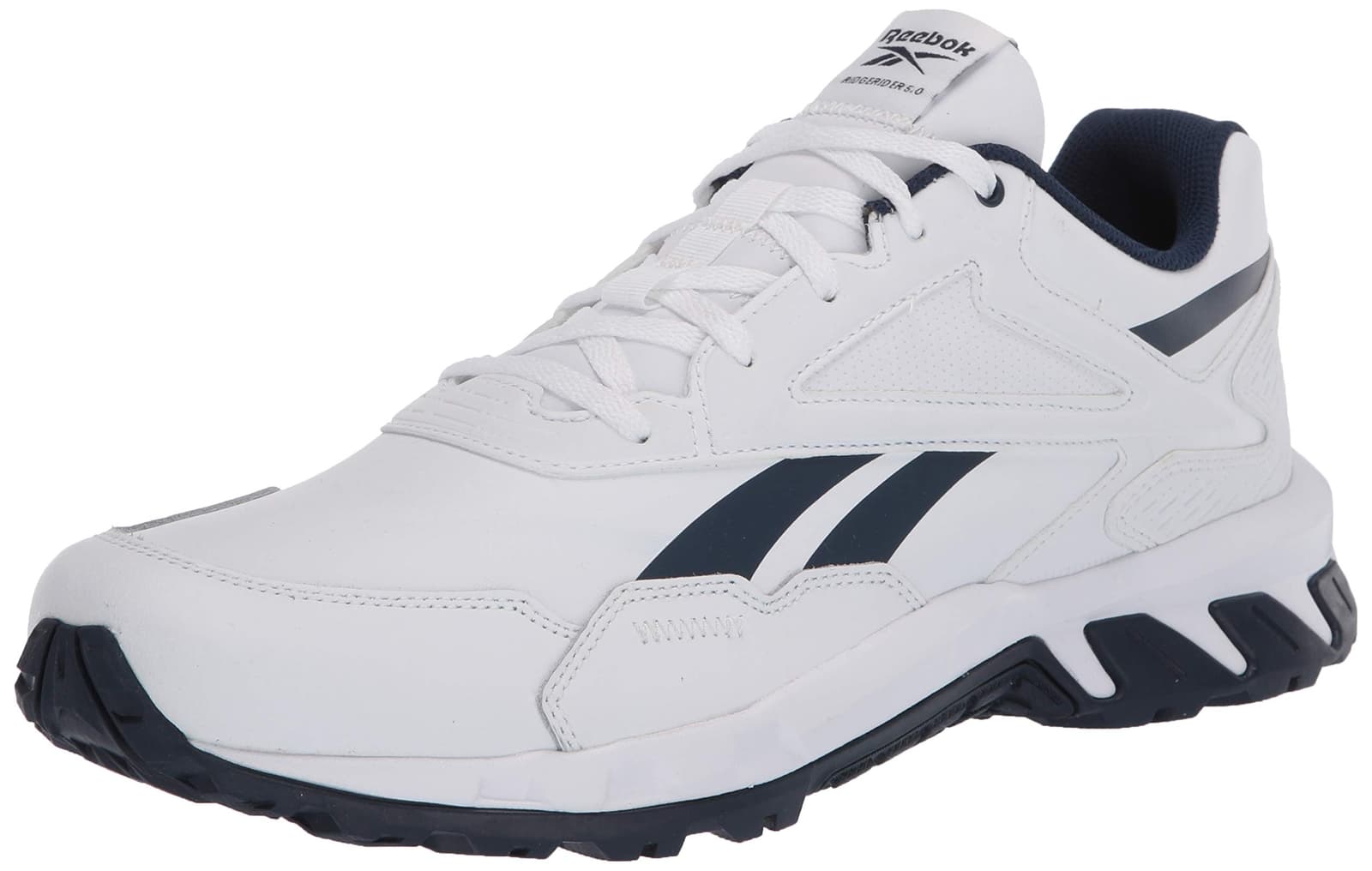 Reebok Men's Ridgerider 5.0 Leather Walking Shoe White/Collegiate Navy 9 M