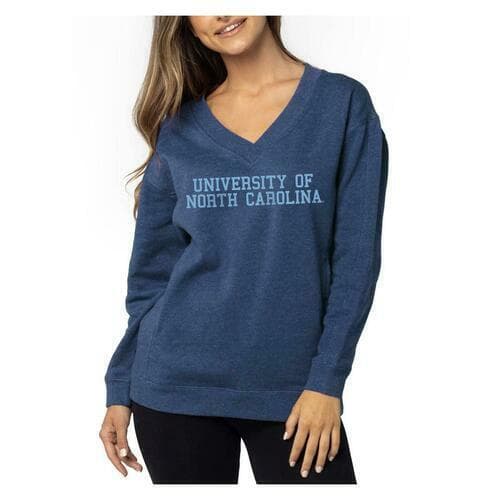 UG Apparel Women's North Carolina Tar Heels Ivy League V-Neck Sweatshirt Small