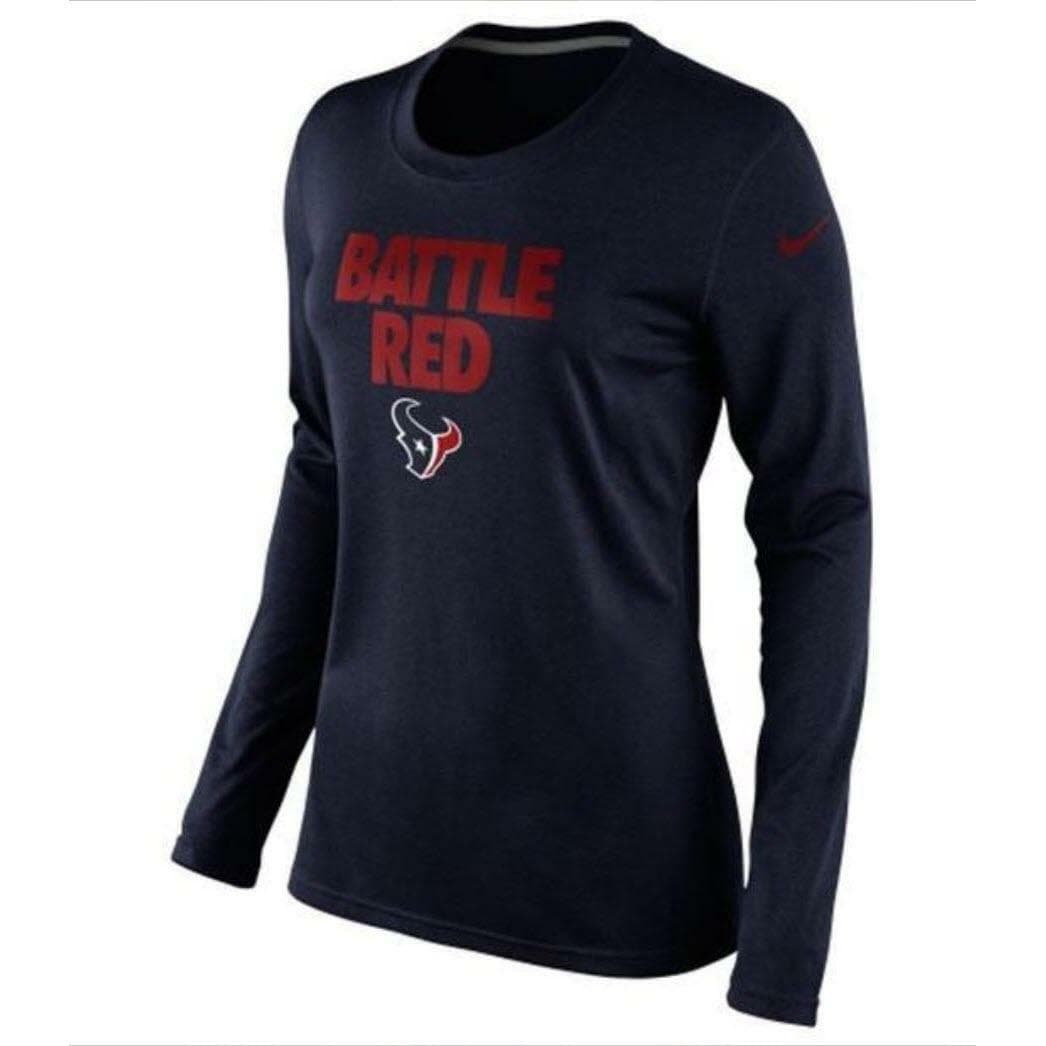 Nike Women's Houston Texans Local Long Sleeve T-Shirt Navy Blue Large