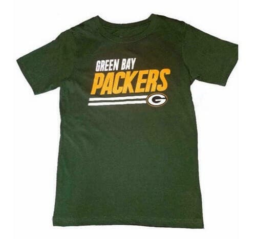 NFL Apparel Boy's Green Bay Packers Short Sleeve Flash Cotton T-shirt X-Large