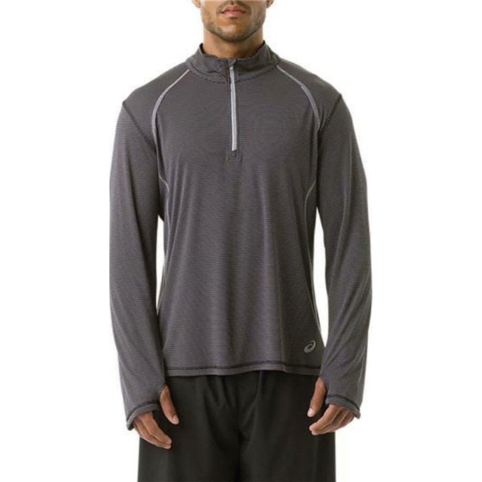 ASICS Men's Reflectivity Shosa 1/4 Zip Pullover Top Gray/Black X-Large