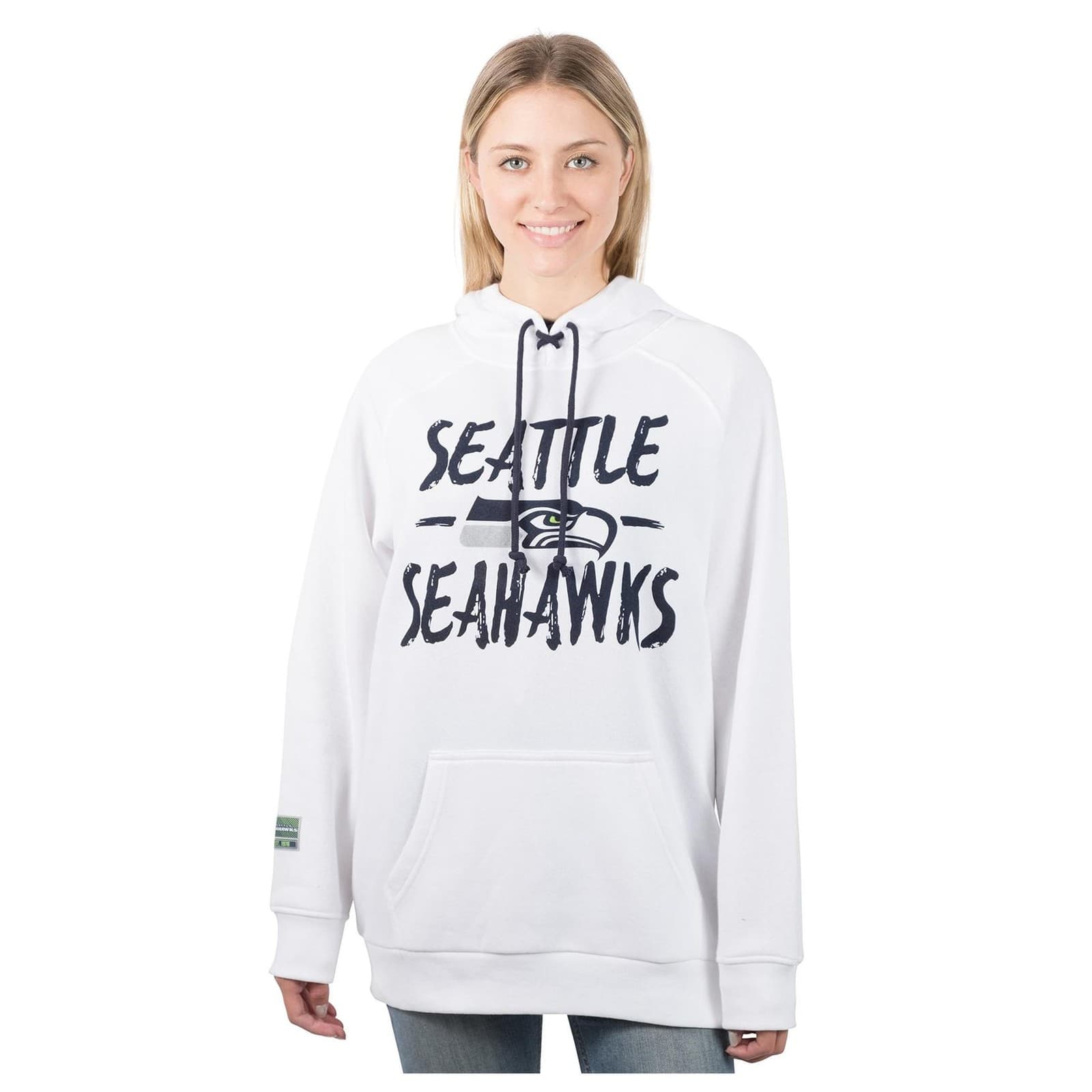 Ultra Game Women's Seattle Seahawks Pullover Hoodie Small White $75 Value