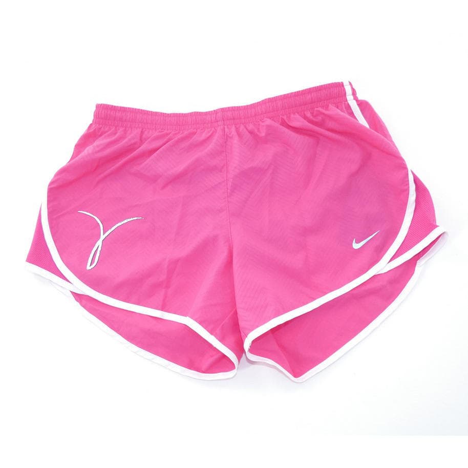 Nike Women's Dri-Fit Embossed Print Cancer Awareness Tempo Shorts Pink XS S L