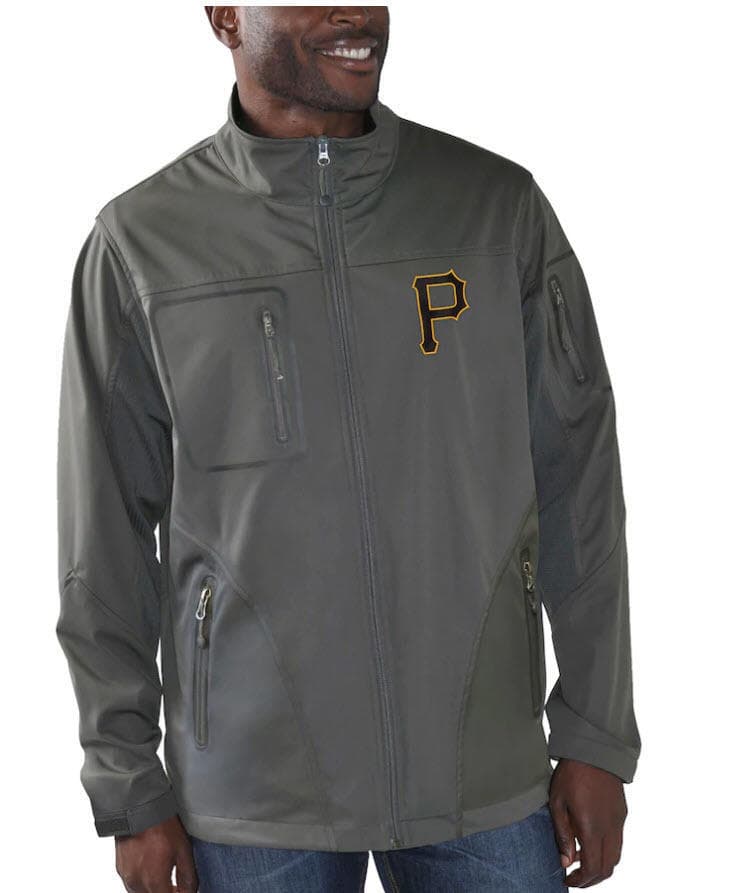 G-III Men's Pittsburgh Pirates Scrimmage Full Zip Jacket Gray Medium $115 Value