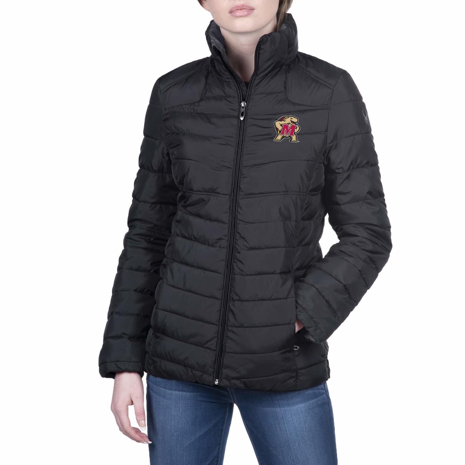 Spyder Women's Maryland Terrapins Gameday Supreme Puffer Jacket Black Small