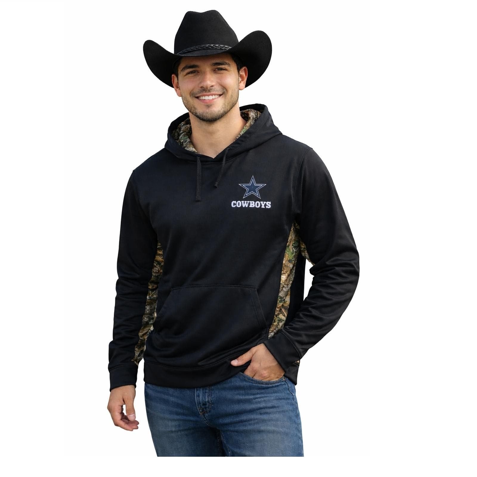 Dunbrooke Dallas Cowboys Realtree Camo Ranger Pullover Hoodie Black Large