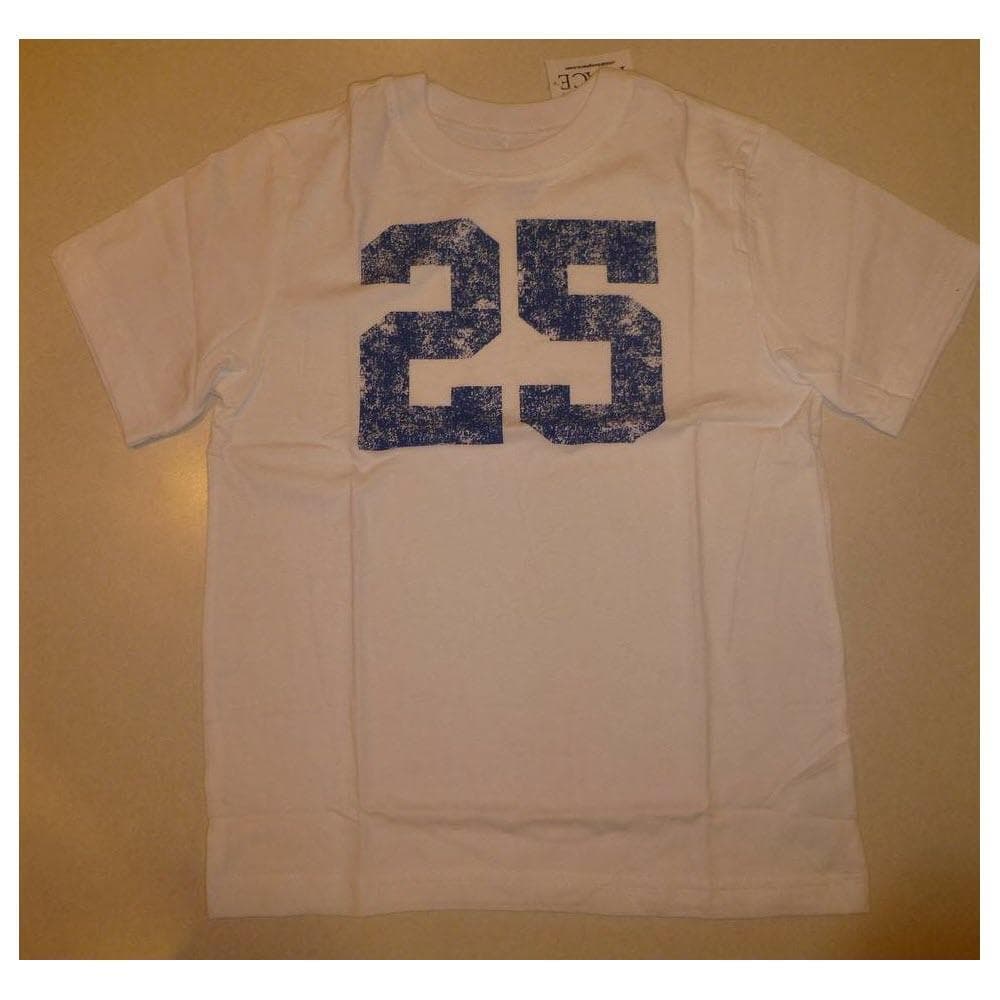 The Children's Place Boy's Football Jersey Cotton Short Sleeve Tee White S 5/6