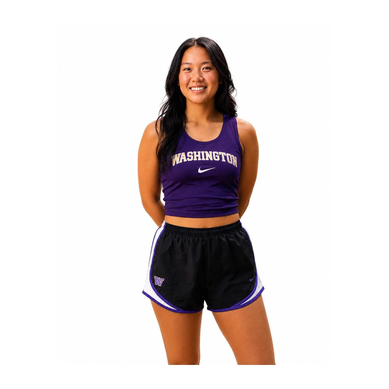 Nike Women's Washington Huskies Dri-Fit Tempo Shorts Black Large $50 Value