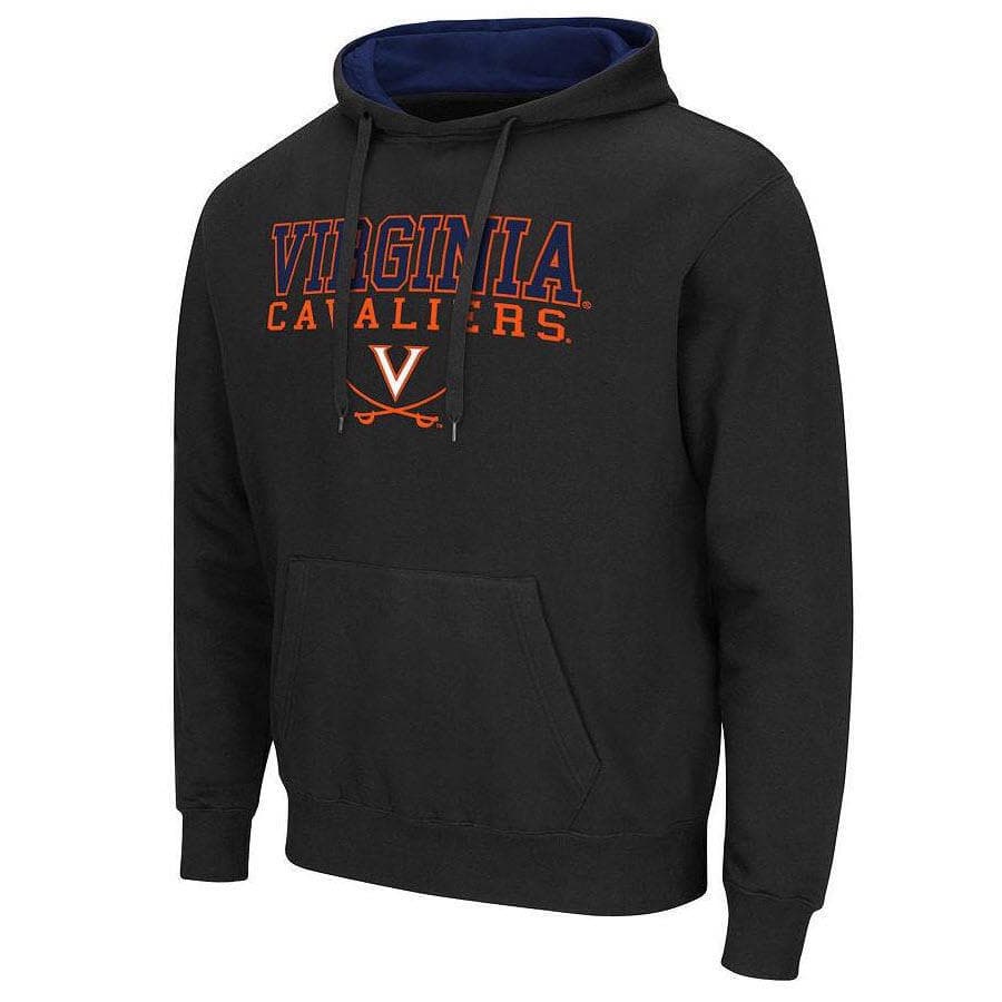 Colosseum Men's Virginia Cavaliers Logo Pullover Hoodie Black Medium Large