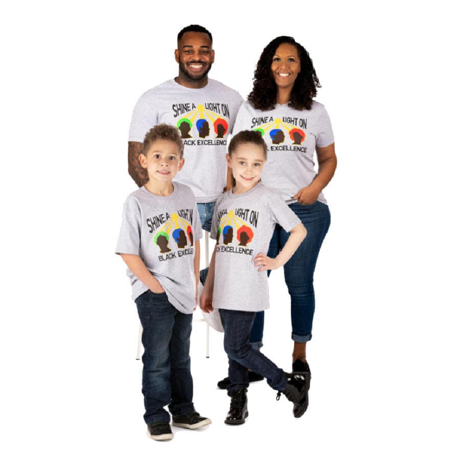 Proud by Design Shine A Light On Black Excellence Youth T-Shirt Boy's Girl's