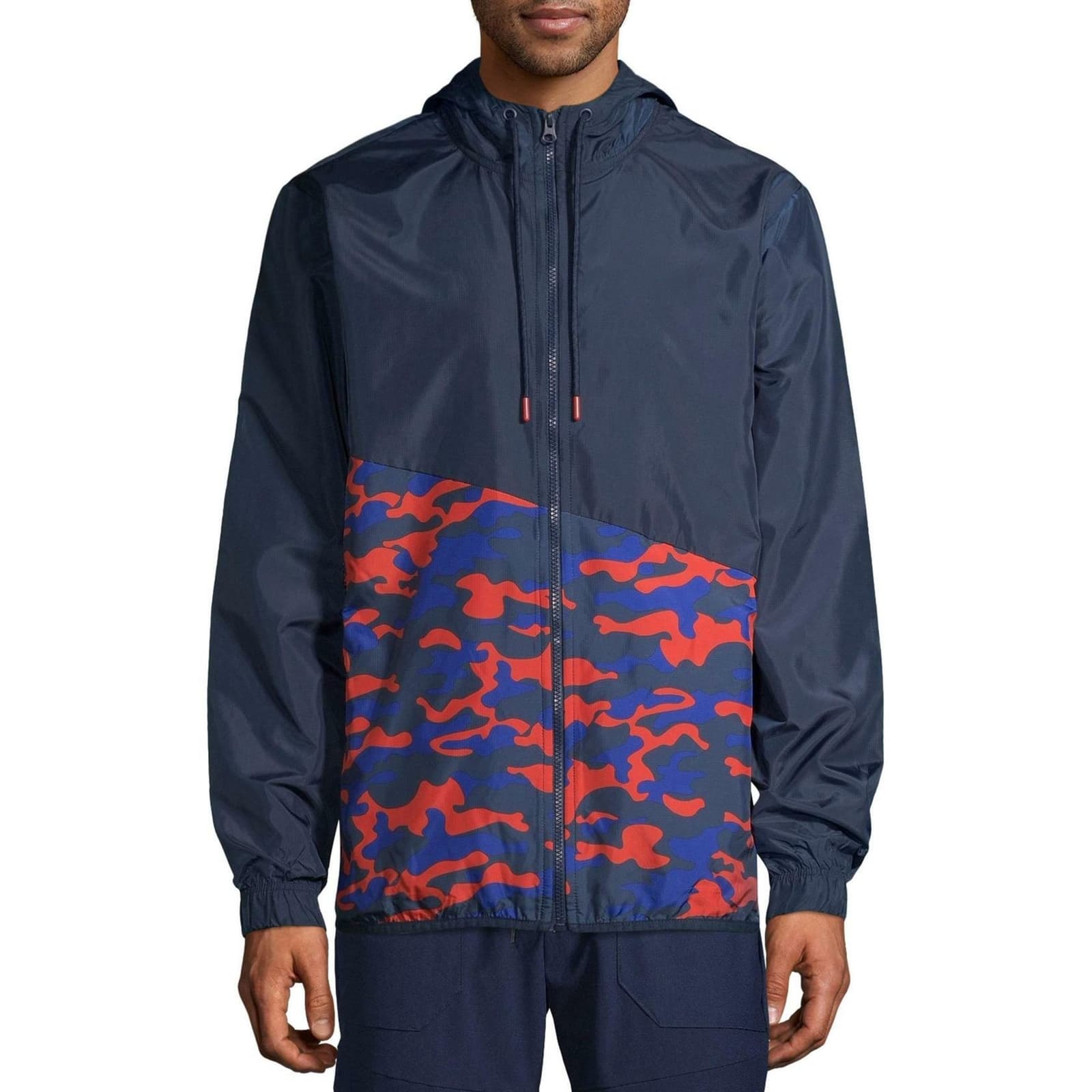 Russell Athletic Men's Camouflage Water Resistant Windbreaker Jacket Medium