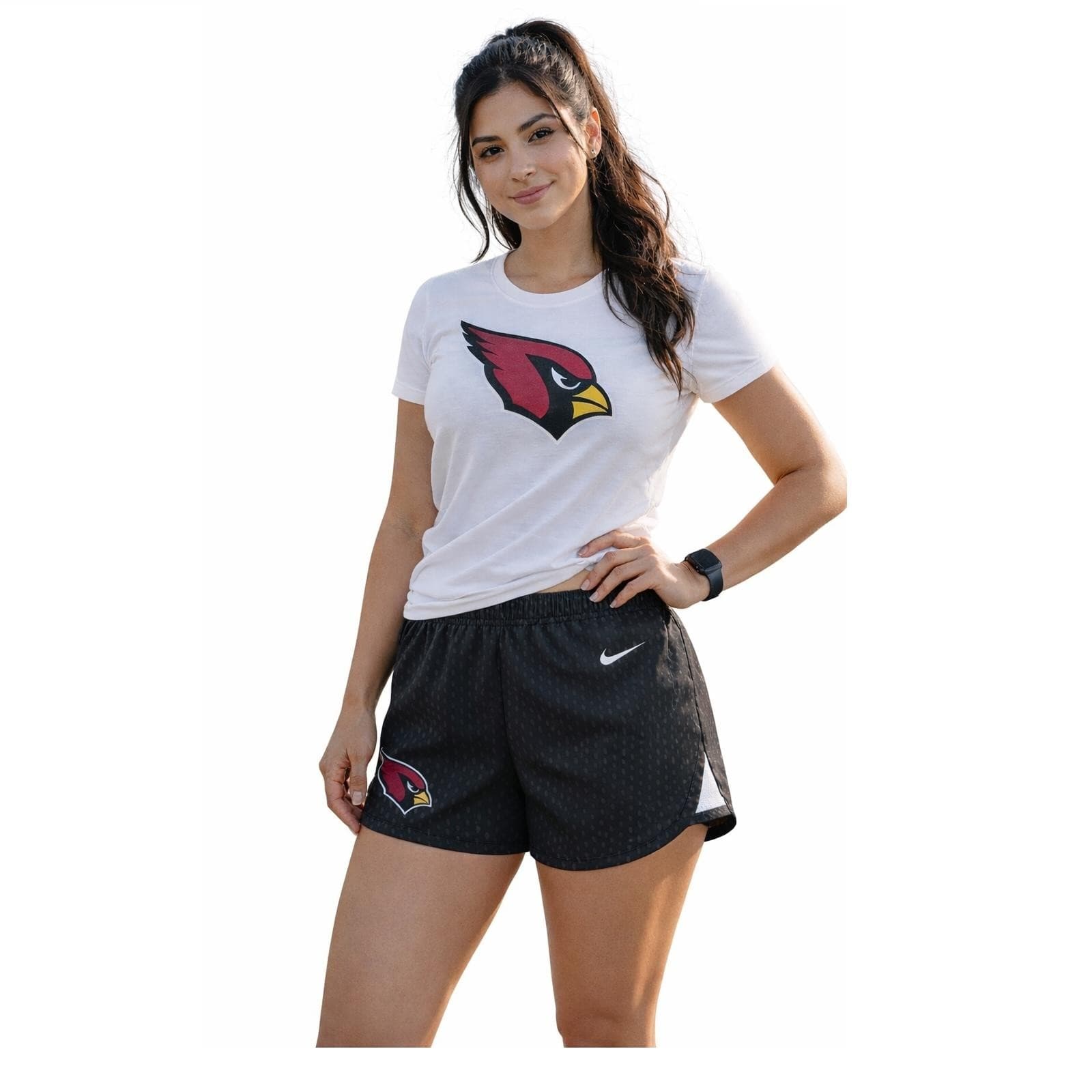Nike Women's Arizona Cardinals Dri-Fit Mod Tempo Shorts Anthracite X-Large Black
