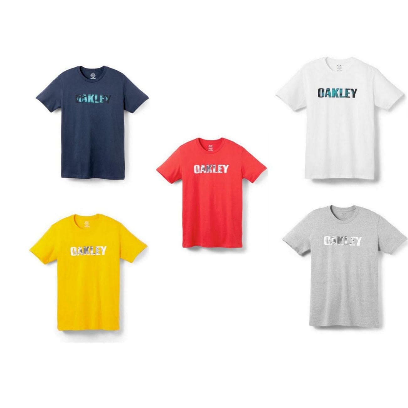 Oakley Men's Sentry Cotton Short Sleeve T-shirt Red White Gray Blue Orange