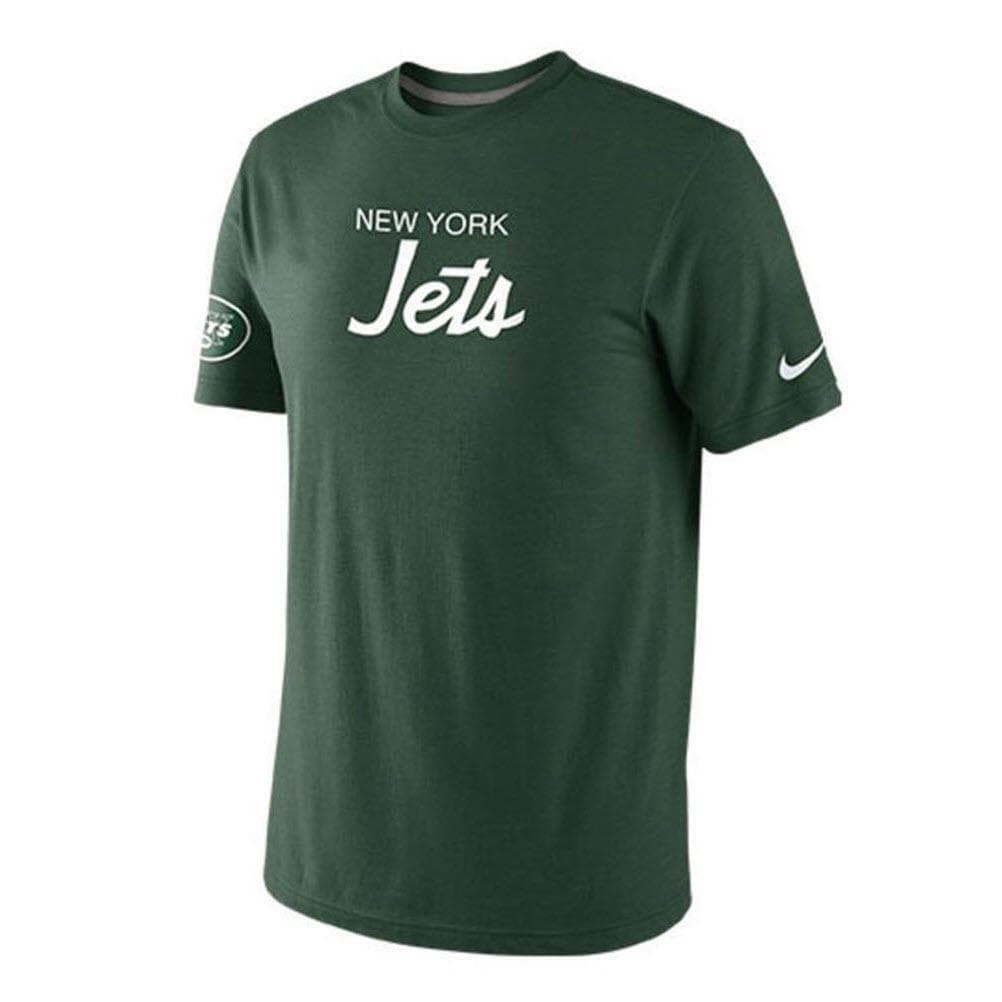 Nike Men's New York Jets Script Triblend Short Sleeve T-Shirt Green Medium