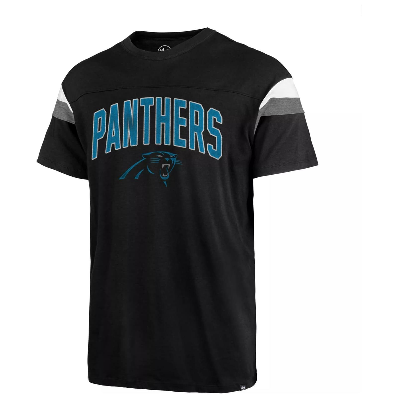 47 Brand Men's Carolina Panthers Fan Top Short Sleeve T-Shirt X-Large Black