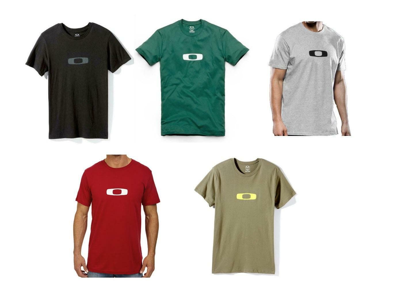 Oakley Men's Square Me Icon Cotton Short Sleeve T-shirt M L XL Green Red Tee
