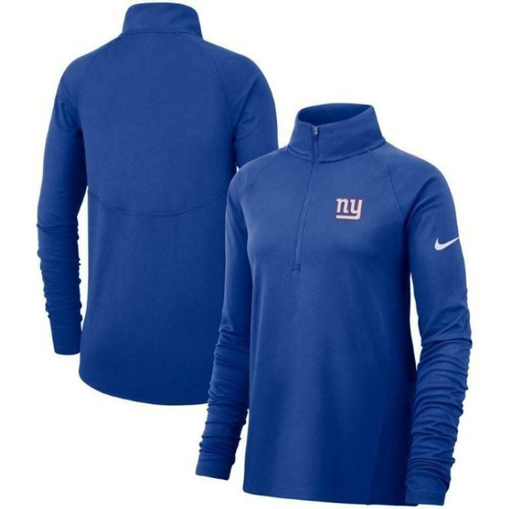 Nike Women's New York Giants Dri-Fit Core Element 1/4 Zip Top Royal Blue Large