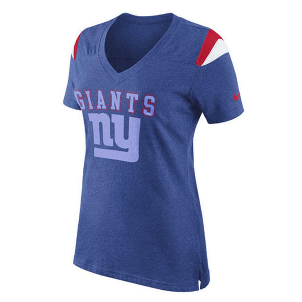 Nike Women's New York Giants Fan Top V-Neck T-Shirt Large Blue MSRP $45