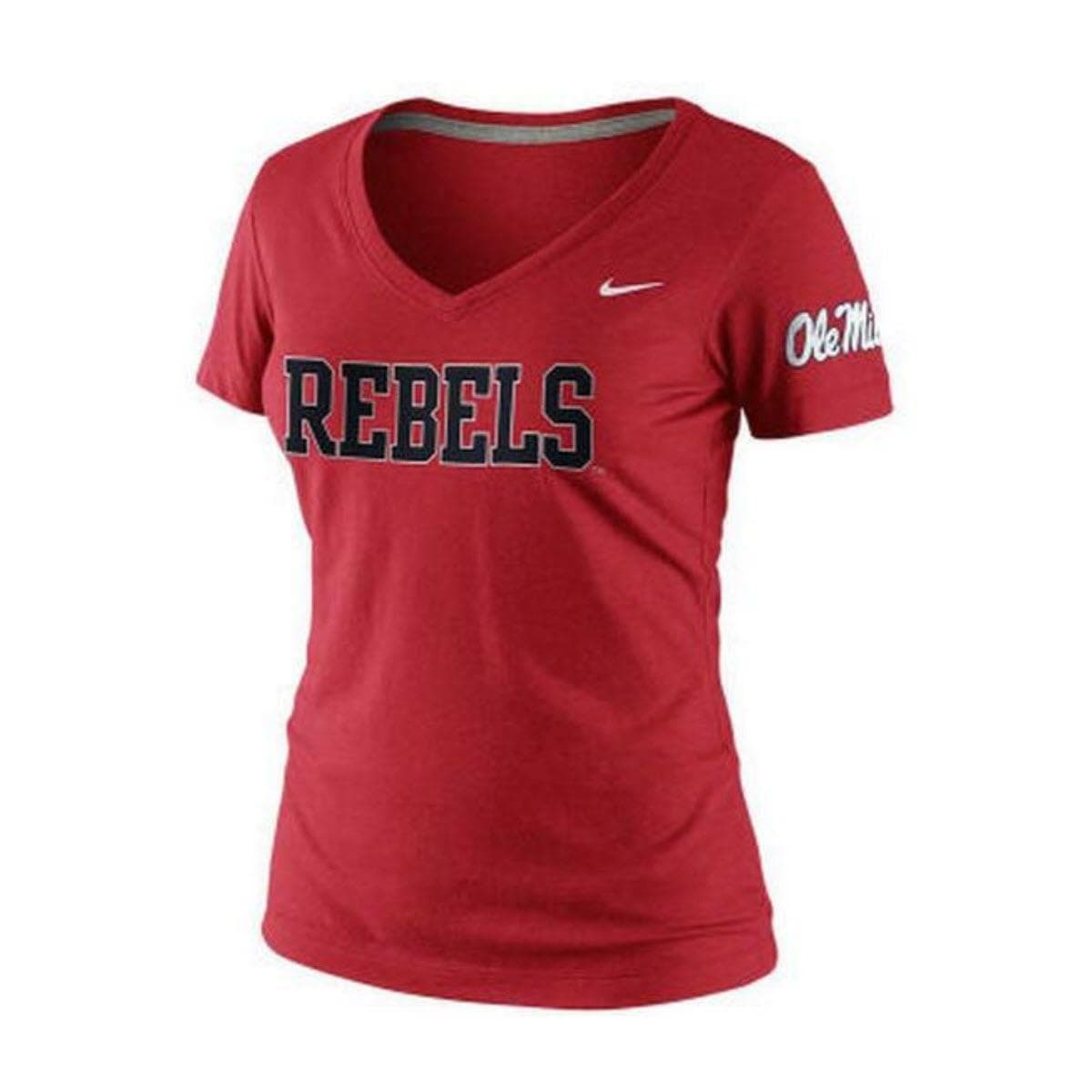 Nike Women's Mississippi Ole Miss Rebels Triblend Wordmark T-shirt Red XS