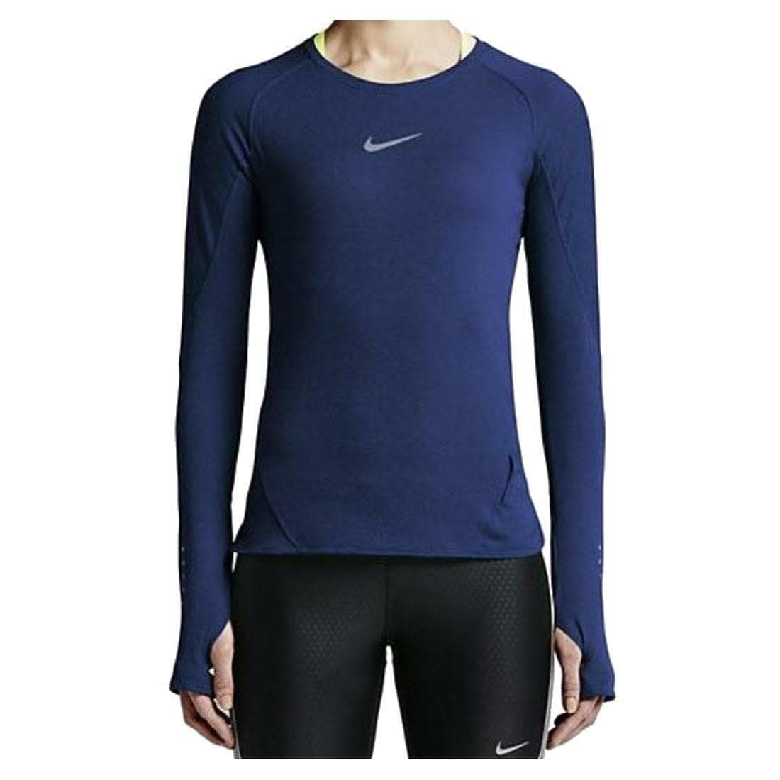 Nike Men's Aeroreact Long Sleeve Training Top Navy Blue Large $115 Value