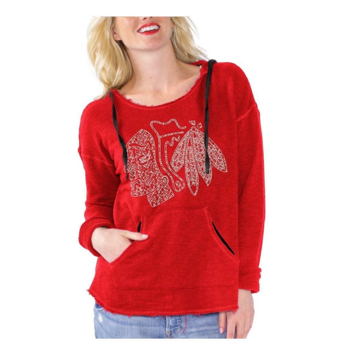 Touch Alyssa Milano Chicago Blackhawks Women's Driftwood Hoodie S M $76 Value