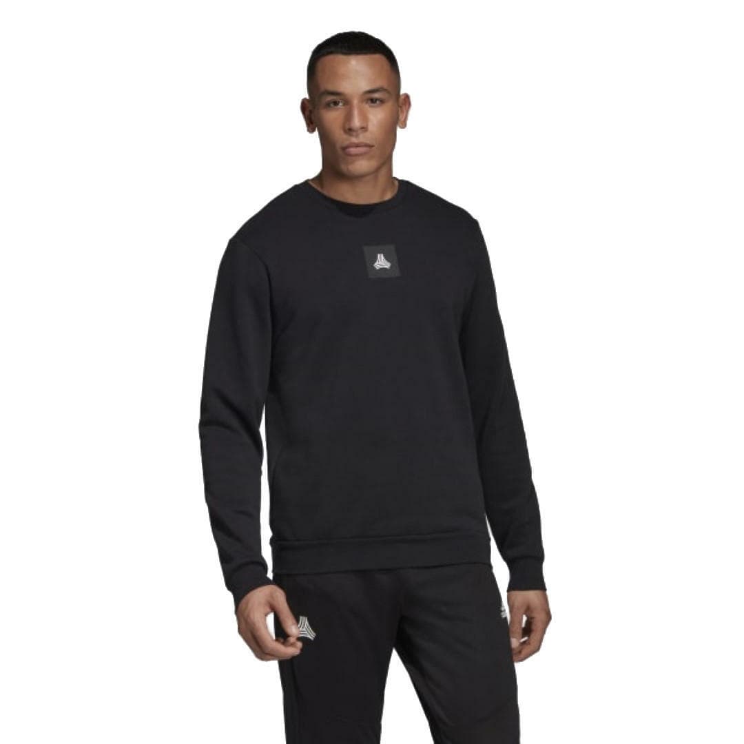 adidas Men's TAN Crew French Terry Fleece Sweatshirt Black X-Large MSRP $70