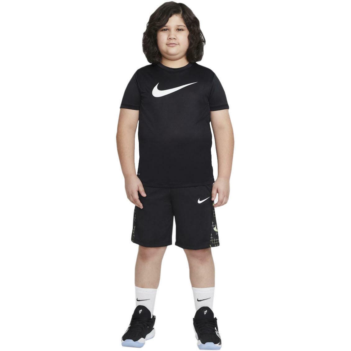 Nike Youth Big Kids Avalanche All Over Print Dri-Fit Training Shorts Black Large