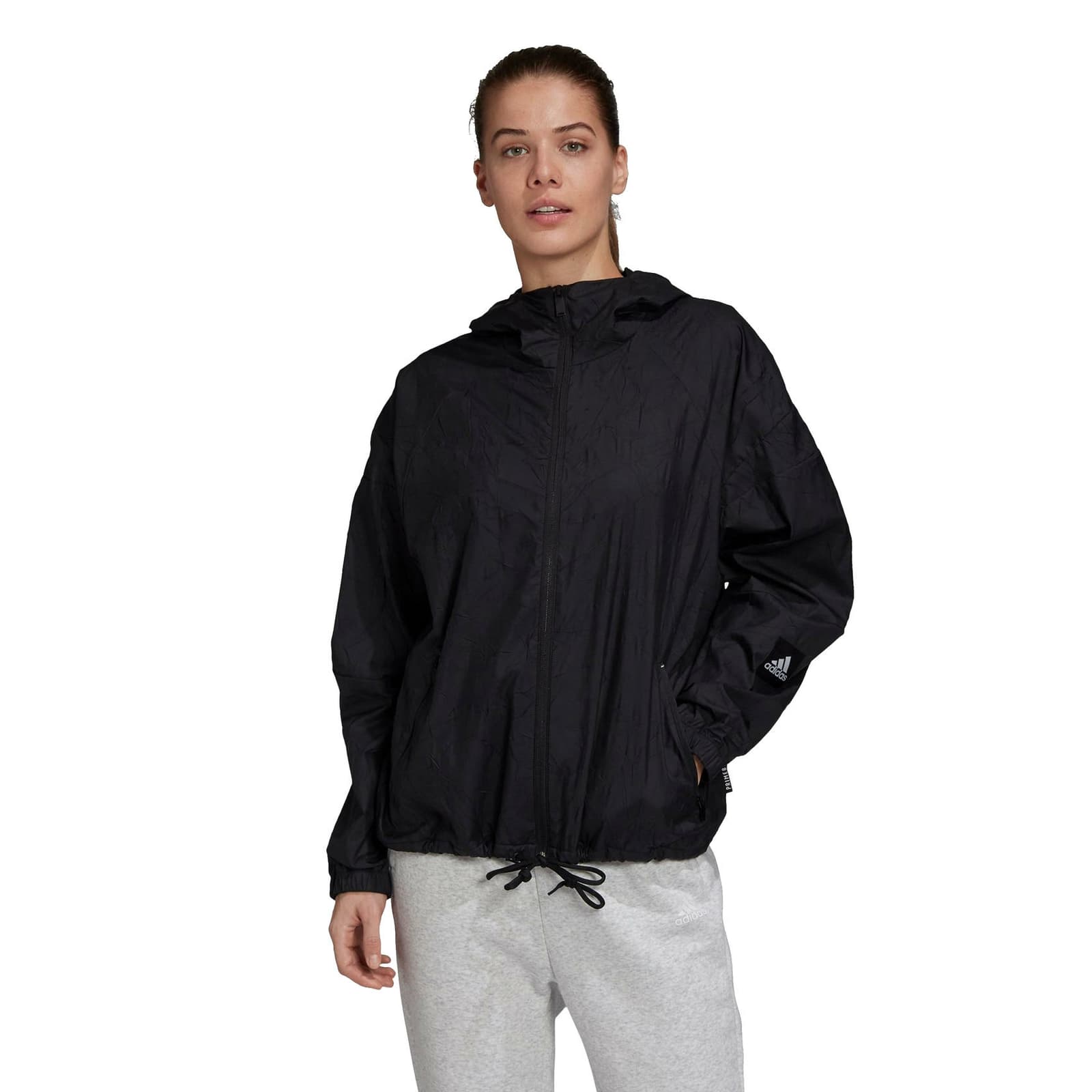 adidas Women's W.N.D. Jacket Primeblue Black Medium $110 Value