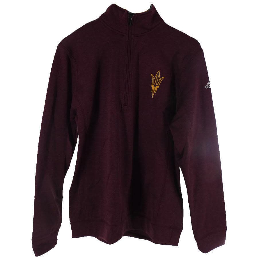 Adidas Men's Arizona State Sun Devils Climawarm 1/4 Zip Pullover Jacket Maroon M