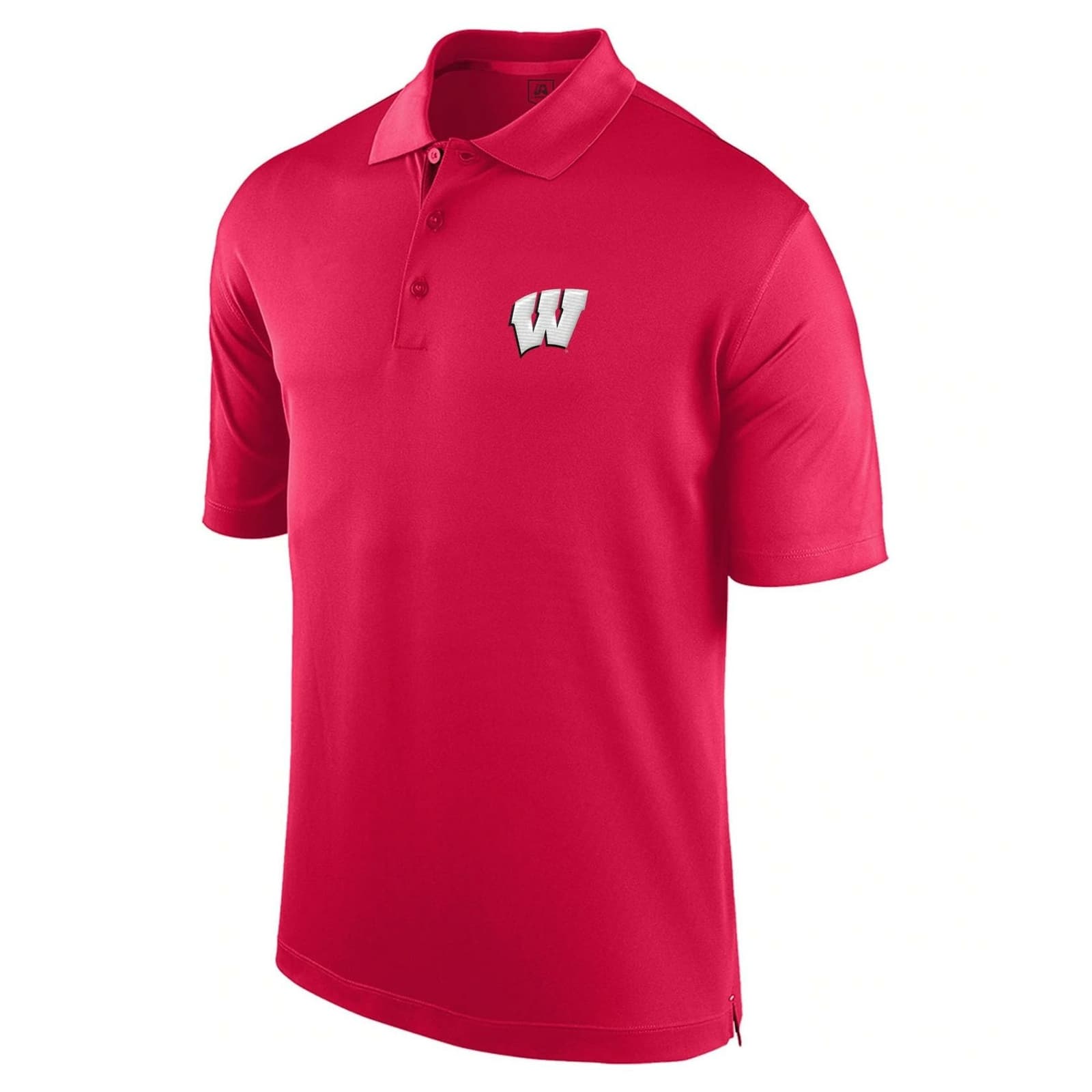 J.America Men's Wisconsin Badgers Polyester Short Sleeve Spector Polo Red M