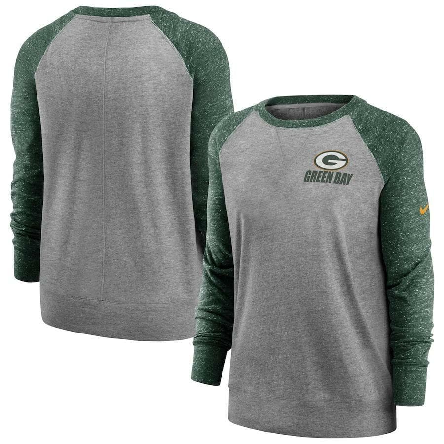 Nike Women's Green Bay Packers Gym Vintage Logo Sweatshirt Green Medium