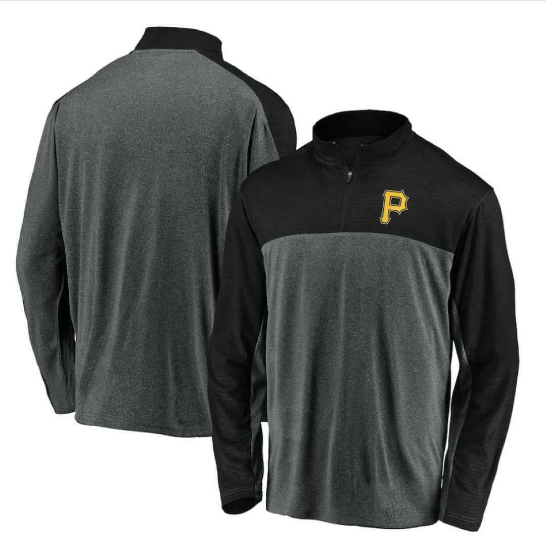 Fanatics Men's Pittsburgh Pirates Quarter Zip Pullover Windshirt Jacket Black M